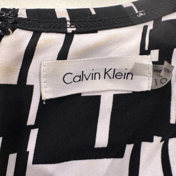 Calvin Klein Geometric Black & White Jumpsuit - Picture 4 of 5